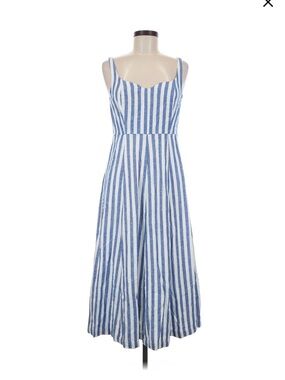 Old Navy Blue & White Vertical Stripe Maxi Dress